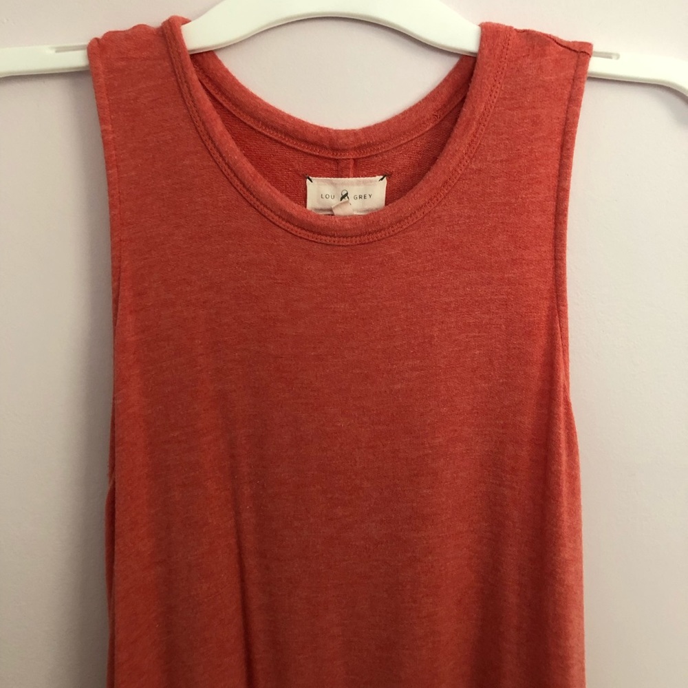 Coral colored Lou & Grey tank dress. - Picture 3 of 4